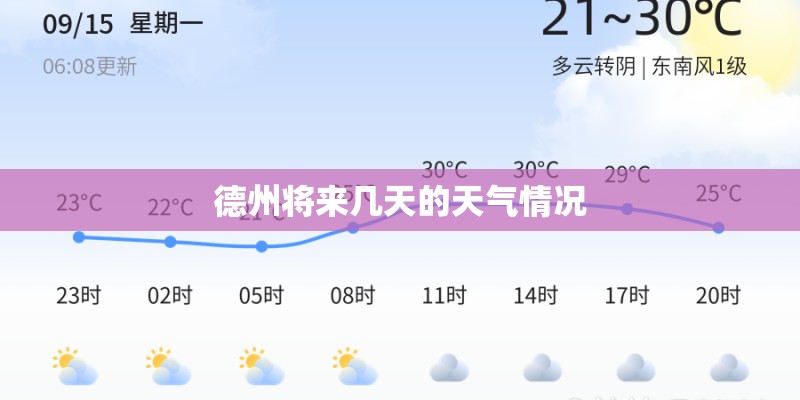 德州将来几天的天气情况