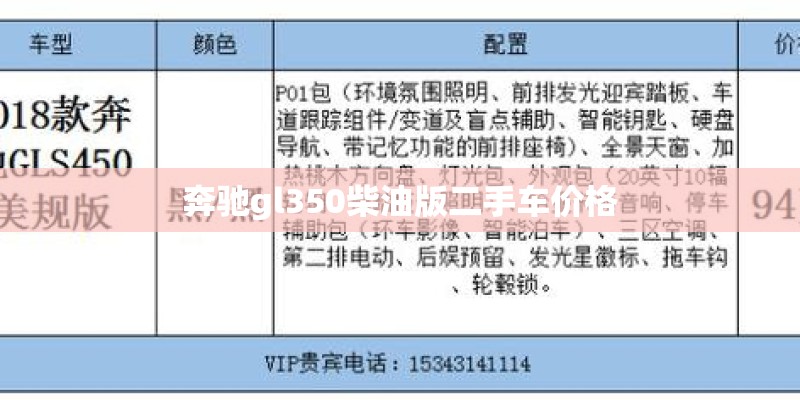 奔驰gl350柴油版二手车价格